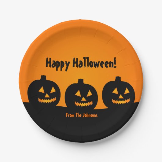 Kürbisse Halloween-Party-Papierplatten Pappteller (Vorderseite)