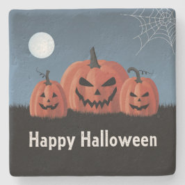 Kürbisse Halloween Steinuntersetzer