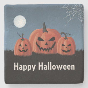 Kürbisse Halloween Steinuntersetzer
