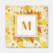 Kürbisse Herbst Ernte Muster Magnet (Vorne)