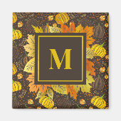 Kürbisse Herbst Ernte Muster Magnet (Vorne)