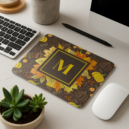 Kürbisse Herbst Ernte Muster Mousepad