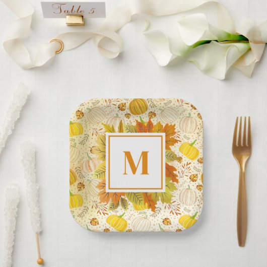 Kürbisse Herbst Ernte Muster Pappteller (Hochzeit)