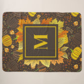 Kürbisse Herbst Ernte Muster Sherpadecke (Vorderseite (Horizontal))