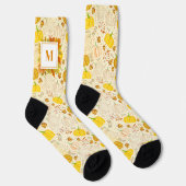 Kürbisse Herbst Ernte Muster Socken (Rechts)
