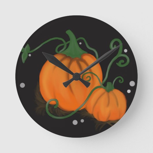 Kürbisse Runde Wanduhr (Vorderseite)