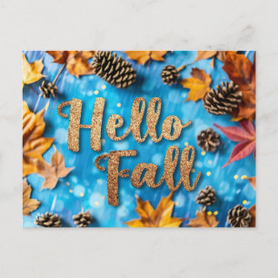 Kürbisse und Blumen Herbstgruß Postkarte