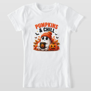 Kürbisse und Chill lustiger Geist gemütlicher Herb T-Shirt
