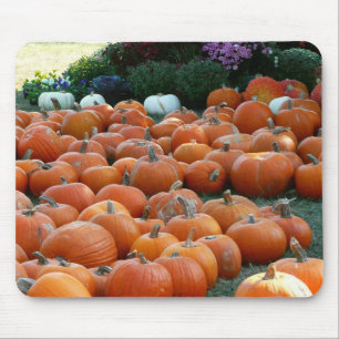 Kürbisse und Chrysanthemen Herbst-Ernte-Fotografie Mousepad