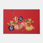 Kürbisse und Herbstblumen Fußmatte (Vorderseite)