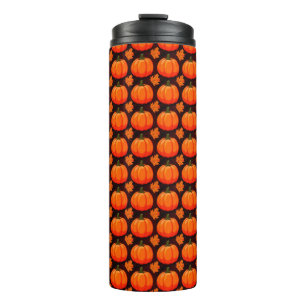 Kürbisse und Herbstlaub Thermosbecher