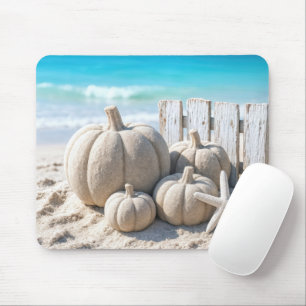 Kürbisse und Seesterne am Strand Mousepad