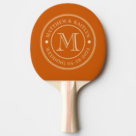 Kürbissehen Monogramm im Stil der Mitte des 20. Ja Tischtennis Schläger