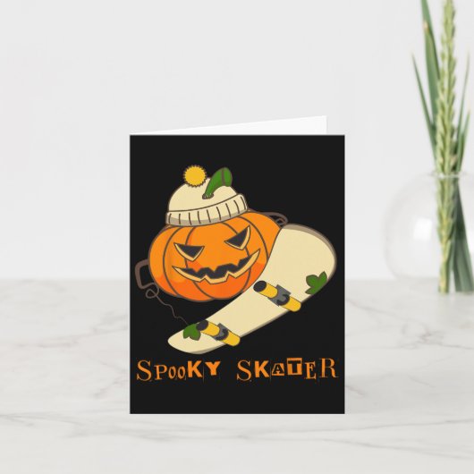 Kürbisskateboard Halloween-Kostüm Spaß Skateboard Karte (Vorderseite)