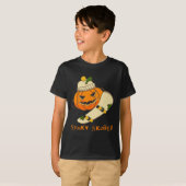 Kürbisskateboard Halloween-Kostüm Spaß Skateboard T-Shirt (Vorne ganz)