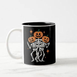Kürbisskelett Halloween-Kürbis gruselige Jahreszei Zweifarbige Tasse
