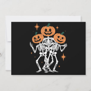 Kürbisskelett Halloween-Kürbis Gruselzeit  Einladung
