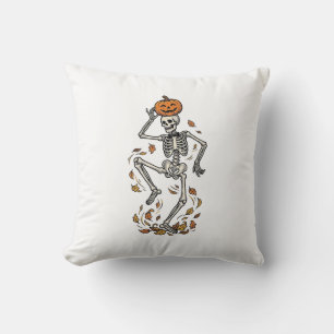Kürbisskelett-Shirt Vintage tanzende Knochen Kunst Kissen