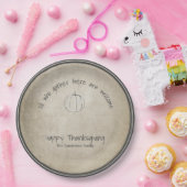 Kürbisskizze aus rustikalem Erntedank Pappteller (Party)