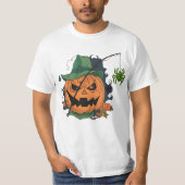 Kürbisspinne zu Halloween T-Shirt (Vorderseite)