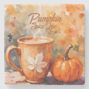 Kürbisspukleben Steinuntersetzer