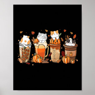 Kürbisspülung Latte Kostüme für Katzen über Niedli Poster