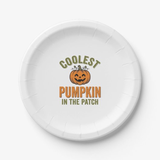 Kürbisste in der Patch Vintage Halloween Des Pappteller (Vorderseite)