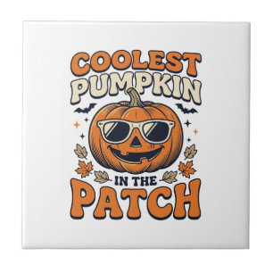 Kürbisste Patch Vintage Halloween-Shirt Fliese