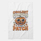 Kürbisste Patch Vintage Halloween-Shirt Geschirrtuch (Vertikal)