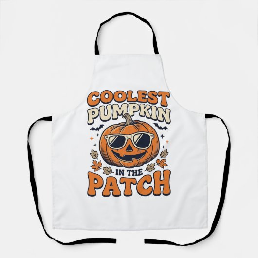 Kürbisste Patch Vintage Halloween-Shirt Schürze (Vorderseite)