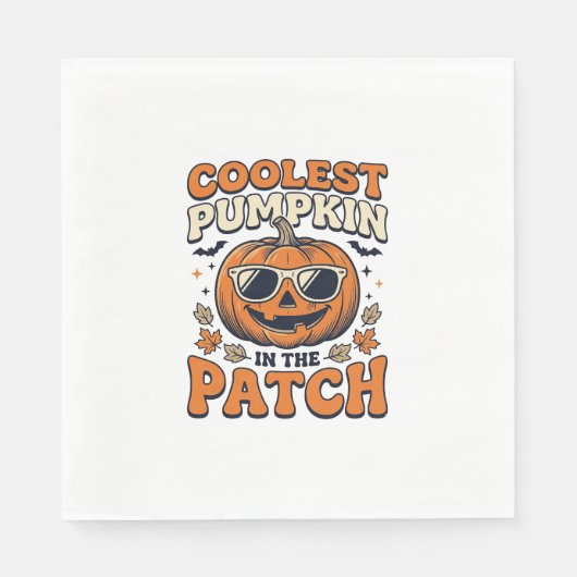 Kürbisste Patch Vintage Halloween-Shirt Serviette (Vorderseite)