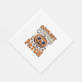 Kürbisste Patch Vintage Halloween-Shirt Serviette (Ecke)