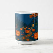 Kürbissuche auf Straßen zu Halloween Kaffeetasse (Mittel)
