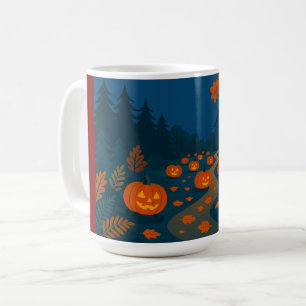 Kürbissuche auf Straßen zu Halloween Kaffeetasse