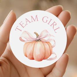 Kürbisteam-Girl-Gender-Offenbarung Runder Aufkleber