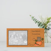 Kürbisteddy-Bärn-Fotokarte Feiertagskarte (Stehend Vorderseite)