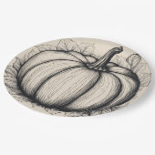 Kürbisteller Pappteller (Schrägansicht)