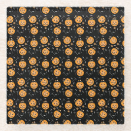 Kürbistrick oder Kürbiskugel-Muster Glasuntersetzer