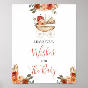 Kürbiswagen Baby Shower Hinterlasse Deine Wünsche Poster
