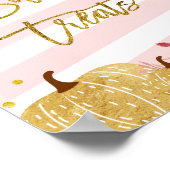 Kürbiswasserfarbe Süße Leckereien Zeichen Poster (Ecke)