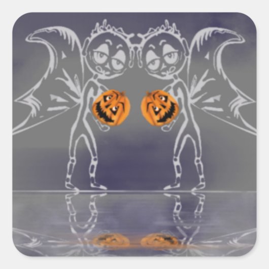 Kürbisweilen haben zu Halloween Spaß Quadratischer Aufkleber (Vorderseite)