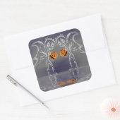 Kürbisweilen haben zu Halloween Spaß Quadratischer Aufkleber (Umschlag)