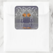 Kürbisweilen haben zu Halloween Spaß Quadratischer Aufkleber (Tasche)