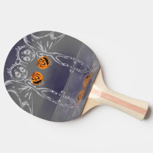 Kürbisweilen haben zu Halloween Spaß Tischtennis Schläger