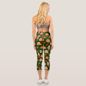 Kürbiswürfelkaffee dunkelgrün capri leggings (Rückseite)
