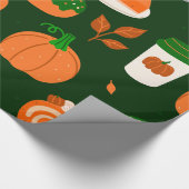 Kürbiswürfelkaffee dunkelgrün geschenkpapier (Ecke)