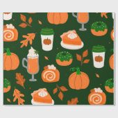 Kürbiswürfelkaffee dunkelgrün geschenkpapier (Flach)