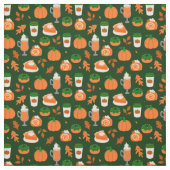 Kürbiswürfelkaffee dunkelgrün stoff (Muster)