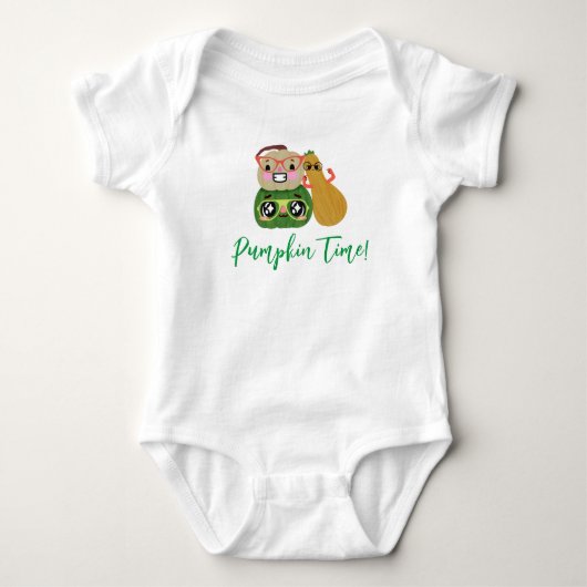 Kürbiszeit Baby Strampler (Vorderseite)