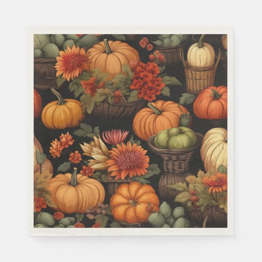 Kürbiszeit, Herbstfarben, Serviette (Vorderseite)